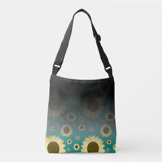 Sac Ajustable Bright Sunflowers on Green (Devant)