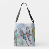 Sac Ajustable Budgie Bird Aquarelle perruques oiseaux Crossbody  (Dos)