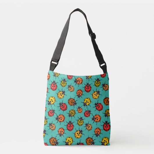Sac Ajustable Bugs colorés sur turquoise (Devant)
