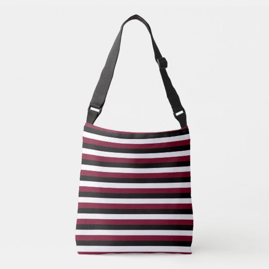 Sac Ajustable Burgundy Noir Rouge Blanc rayures (Devant)