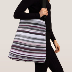 Sac Ajustable Burgundy, rose et gris Abstrait rayures