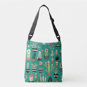 Sac Ajustable Cactus en floraison Arrière - plan vert Vintage