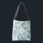 Sac Ajustable Cadeau de proposition de mariage Feuille tropical<br><div class="desc">Tropical all over print sac fourre-tout for women and girls présentent mes feuilles de palmier monstera d'aquarelle d'origine dans les tons turquoise, bleu et vert avec votre personnalisation ou monogramed initial dans une police de script moderne. Bonne servante d'honneur, servante d'honneur, cadeaux d'hôtel de mariage de destination pour votre fête...</div>