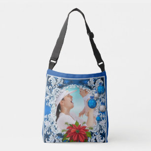 Sac Ajustable Cadre photo de Noël bleu