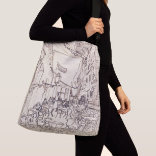 Sac Ajustable Café Terrasse en soirée, Dessin d'art, Van Gogh