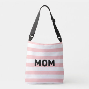Sac Ajustable Calligraphie maman sur rayures roses et blanches