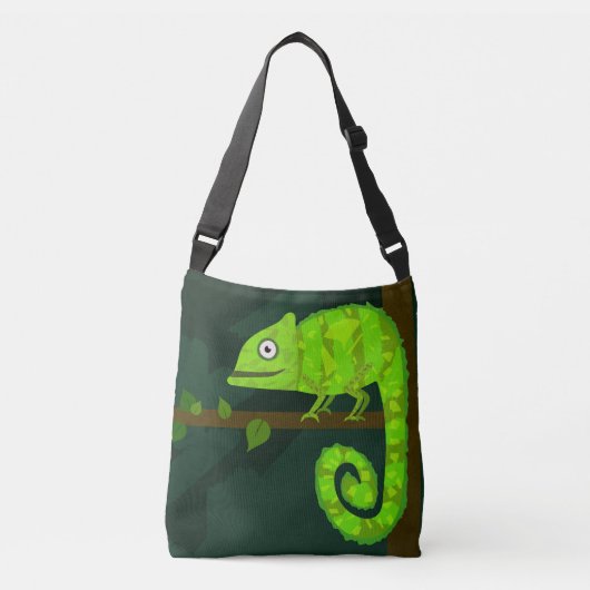 Sac Ajustable Caméléon vert mignon (Devant)