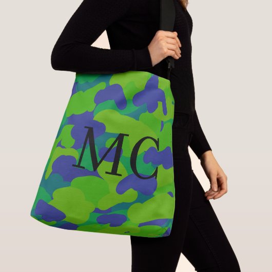 Sac Ajustable Camouflage Camo personnalisable Clouds bleu vert (De près)