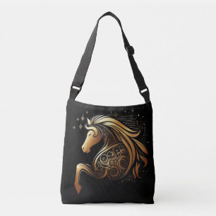 Sac Ajustable Capricorne Zodiaque Cheval en Or Astrologie