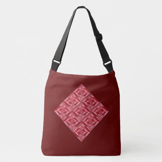 SAC AJUSTABLE "CARRÉ DE QUILT DE TRAVAIL ROUGE DE BURGUNDY" (Devant)