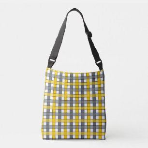 SAC AJUSTABLE CARRÉ MOUTARDE ET CHARBON