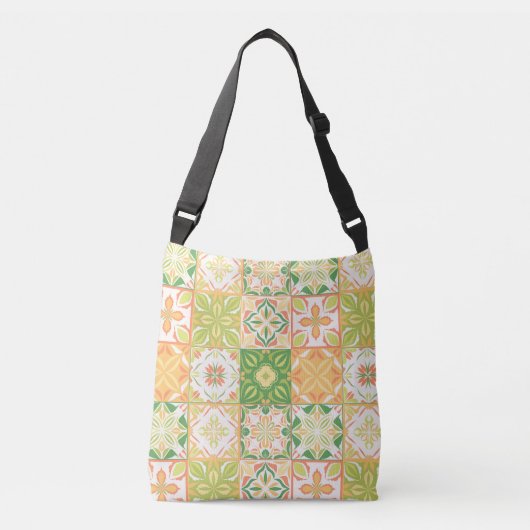 Sac Ajustable Carreaux ornés en vert et jaune (Devant)
