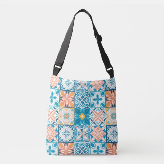Sac Ajustable Carrelage orange et bleu (Devant)