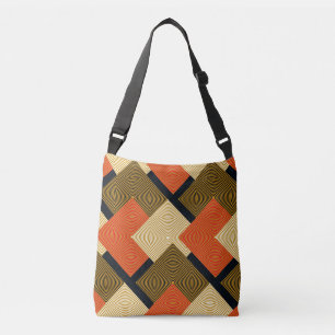 Sac Ajustable Carrés géométriques rétro : Motif Vintage.
