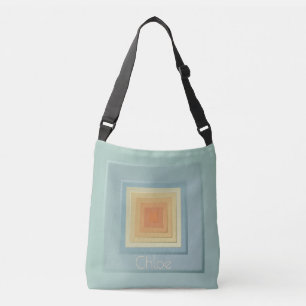 Sac Ajustable Carrés géométriques vintages (bleu clair et jaune)