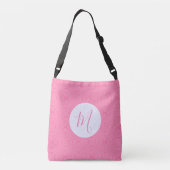 Sac Ajustable Carrés ondulés rose clair Initiale personnalisée (Dos)