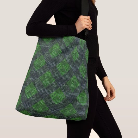 Sac Ajustable Carrés ou style d'échecs noirs et verts (De près)