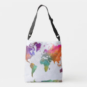 Sac Ajustable Carte du monde dans l'aquarelle (Dos)