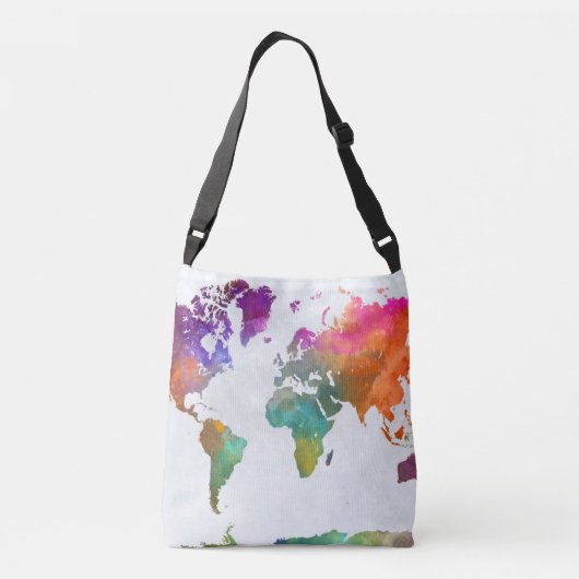 Sac Ajustable Carte du monde dans l'aquarelle (Dos)