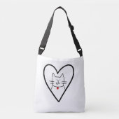 Sac Ajustable Cat in Heart Doodle  (Devant)