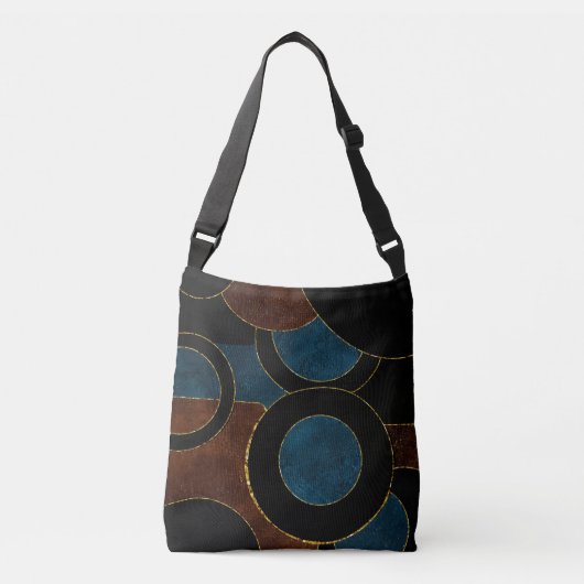 Sac Ajustable Cercles Géométriques Abstraits Paillettes Or Feuil (Devant)