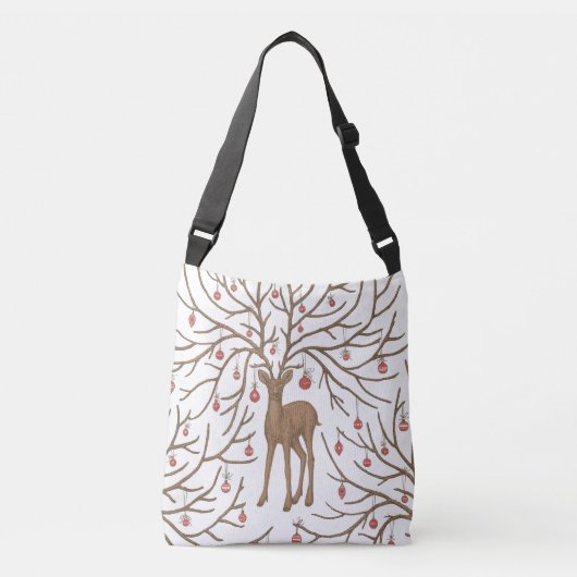 Sac Ajustable Cerf de Noël sur fond blanc (Devant)