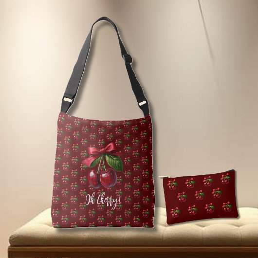 Sac Ajustable Cerises avec cerise-cerise-bow rouge-Oh cerise
