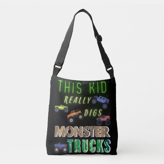 Sac Ajustable Cet Enfant A Vraiment Digéré Des Camions Monster (Devant)