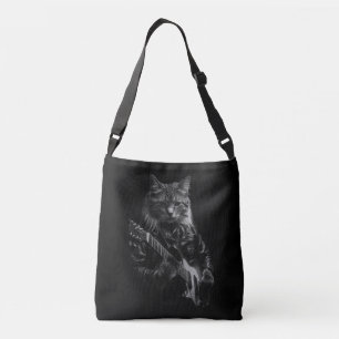 Sac Ajustable Chat avec cuir Veste jouant guitare électrique