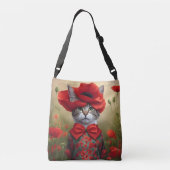 Sac Ajustable Chat avec une robe faite de coquelicot (Dos)