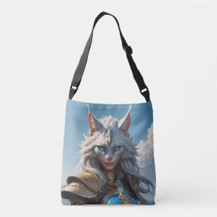 Sac Ajustable Chat bleu écossais Fourre-tout