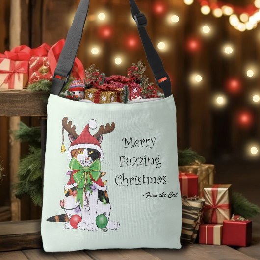 Sac Ajustable Chat Calico de Noël amusant