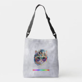Sac Ajustable Chat dans une perruque + Lunettes de soleil (Peint (Dos)