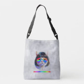 Sac Ajustable Chat dans une perruque + Lunettes de soleil (Peint (Dos)