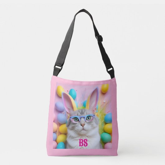 Sac Ajustable Chat de Pâques Whimsical avec oreilles lapin (Devant)