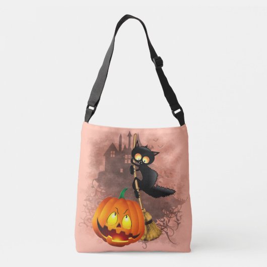 Sac Ajustable Chat effrayé par Citrouille Fun Halloween caractèr (Dos)