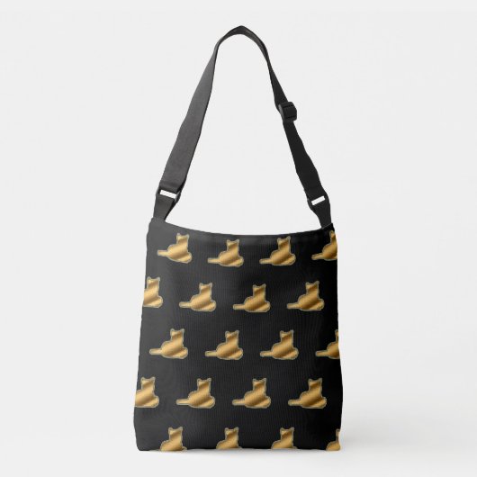 Sac Ajustable Chat en or noir cool (Devant)