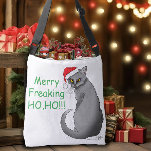 Sac Ajustable Chat Gris Drôle Grognon Noël Humour Fêtes