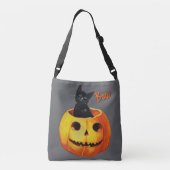 Sac Ajustable Chat mignon en Halloween Citrouille (Dos)