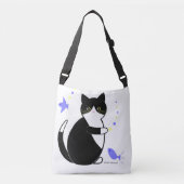 Sac Ajustable Chat noir et blanc, Chat Tuxedo (Devant)