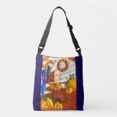 Sac Ajustable Chat noir Orange Tabby Chat Chat Citrouilles autom (Devant)