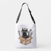 Sac Ajustable Chat noir Whimsical dans une boîte avec couronne (Dos)