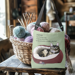Sac Ajustable Chat Tabby Laziness Sarcastique Vert Sauge Sage