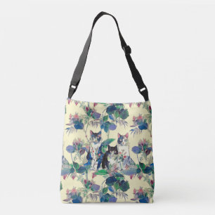 Sac Ajustable Chats à l'aquarelle dans un jardin