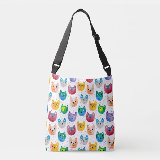 Sac Ajustable Chats aquarelles et amis (Devant)