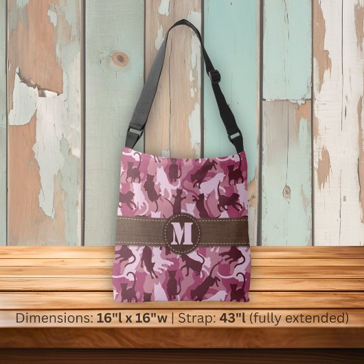 Sac Ajustable Chats Camouflage rose