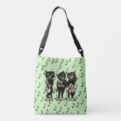 Sac Ajustable Chats noirs amusants Jouer Fiddle Saxophone Guitar (Dos)