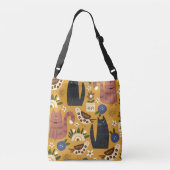 Sac Ajustable Chats vintages et oiseaux, Main Tirée. (Dos)