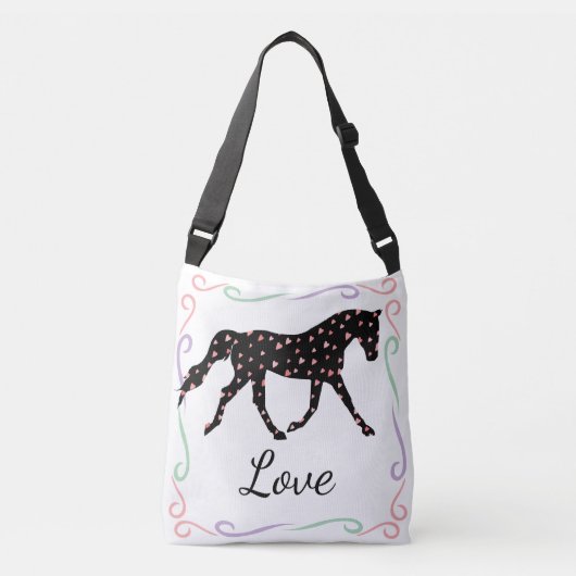 Sac Ajustable Cheval, coeurs et amour (Devant)