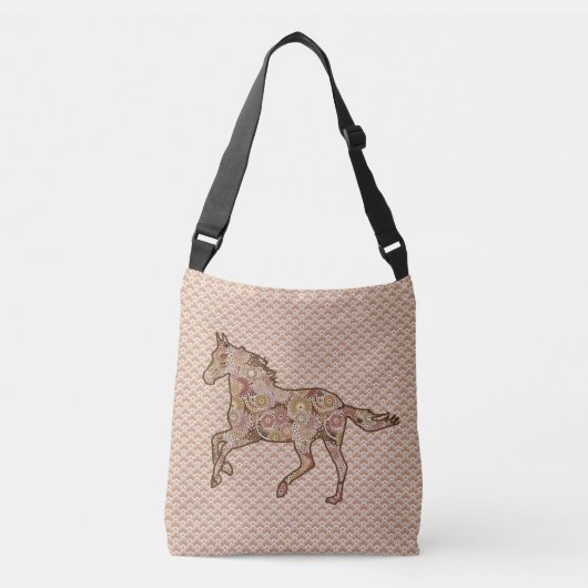 Sac Ajustable Cheval de course Silhouette, Brown, Tan et crème (Devant)